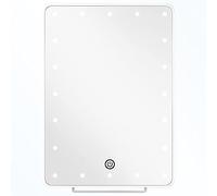 himaly Makeup Mirror with Light, 20 LED Lights Tabletop Vanity Mirror,Light Up Cosmetic Dressing Table Mirror with Adjustable Dimming Touch Sensor, Dual Power Supply, 180° Free Rotation