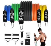 himaly Resistance Bands Fitness Bands Set, 5 Resistance Bands with Handle, Ankle Strap, Door Anchor Attachment, Training, Expander Tube Bands, Training Bands for Strength Training, Yoga, Pilates