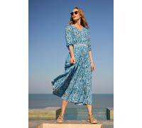 Himanshee Printed Viscose Maxi Dress Weird Fish Dark Green 14