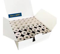 HimaPro 144 Prewound Bobbins for Embroidery Machines Size L (SA155) Cardboard Sided Good for Brother, Babylock, Janome, Bernina, Husqvarna, Pfaff Embroidery Machines Etc (Black & White) - 60 Weight