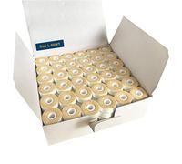 HimaPro 144 White Prewound Bobbins for Embroidery Machines Size L (SA155) Cardboard Sided Good for Brother, Babylock, Janome, Bernina, Husqvarna, Pfaff Embroidery Machines Etc (White)