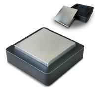 HimaPro 3" Chrome-Plated Steel Bench Block Flat Square Anvil with 4" Rubber Block-A Great Tool for Jewelry Making, Metal Stamping, and DIY Jobs
