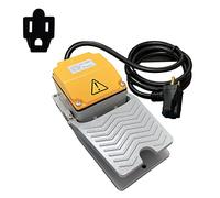HimaPro Foot Control Switch Pedal ON Off Momentary Switch Deadman Style Aluminum Cast, 6-ft Cable with 3 Prong Piggyback Plug, 15A 110-250 VAC IP65 SPDT NO NC