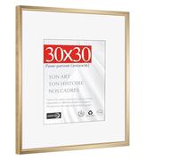 HIMEETIME 1 x Picture Frame 30 x 30 cm Brushed Aluminium Champagne Gold Thin, Mount 20 x 20 cm, Picture Frame 30 x 30 cm Narrow, Medium Square Picture Frame, Wall Mounting Only