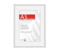 HIMEETIME® 1x A3 29.7x42cm Picture Frames | Silver Matte Aluminum Metal | 30x42cm Certificate Frame with Shatterproof Acrylic Glass | Portrait & Landscape Wall Mount | Slim Professional Profile