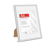 HIMEETIME® 1x A4 21x29.7cm Picture Frames | Silver Matte Aluminum Metal | 21x30cm Certificate Frame with Shatterproof Acrylic Glass | Portrait & Landscape Wall Mount | Slim Profile