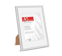 HIMEETIME® 1x DIN A5 14.8x21cm Aluminium Metal Picture Frame,Matte Silver,15x21cm Certificate Frame with Shatterproof Acrylic Glass,Wall or Table Mount