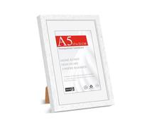 HIMEETIME® 1x Picture Frames for A5 14.8x21 cm - White Obeche Wood Thin Frame,Includes 10x15 cm Photo Mat,Wall Mount or Tabletop Display,Solid Wood