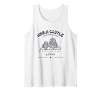 Himeji Castle Japan GPS Coordinates Japanese Flag Tank Top