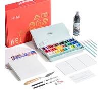 HIMI 36 Colors Twin Cup Jelly Acrylic Paint Set, - 14 pcs Art Supplies with Pad, Spray, Palette, Brushes, Painting Knife, Foldable Frame for Beginners, Students & Artists
