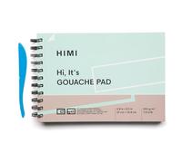 HIMI Gouache Pad 5.9x8.3'' (110.5lb/200g) 40 Sheets, Green, Texture Laid, Sketch, Gouache, Acrylic, Watercolor, Collage for Artist