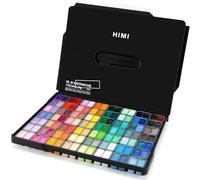 HIMI Gouache Paint Set, 112 Colors x 12g Twin Jelly Cup Design in a Carrying Case, Non-Toxic Gouache Paint for Canvas and Paper, Perfect for Artists, Student, Gouache Opaque Painting(Black)