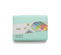 HIMI Jelly Cup Gouache Set 24 Paint Colours, Green Case, Add Water to Reactivate, Smooth, Rich Colours, Gift, Artist Art Supplies, Large Scale Art Work to Fine Details, Ready to Use Gouache Colors