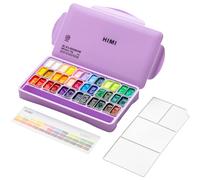 HIMI Twin Cup Gouache Set - 36 Paint Colours (Purple Case)