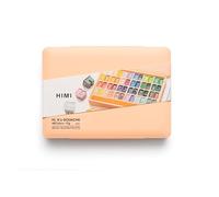 HIMI Twin Cup Gouache Set 48 Paint Colours, Peach Fuzz Case, Add Water to Reactivate, Smooth, Rich Colours, Gift, Artist Art Supplies, Large Scale Art Work to Fine Details, Ready to Use Gouache Colors