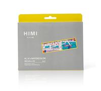 HIMI Watercolour Kit 36 Colours in Half-Pans Plus Waterbrush, Plastic Case, Pigments, Gum Arabic, Painting Set for Artist, Art Kit Material, Sketching, Paint Art, Travel Accessories, Lightfast Paints