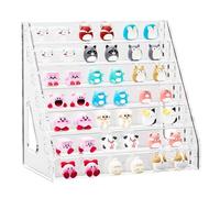 Himilucky 7 Tier Acrylic Display Stand Organiser with Fences, Perfume Stand Organiser, Clear Display Shelf for Home, Office, Retail for Funko Figures Toys Cupcake Food, Cologne, Cosmetics, Storage