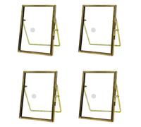 Himitimi 4Pcs Small Picture Frames 2x3 Brass Photo Frame with Locket(Gold)