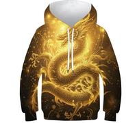 HIMKSRE 3D Hoodies Chinese Dragon Stylish Kids Pullover, Ideal for Boys And Girls, Great for Everyday Wear(Style-9,130)