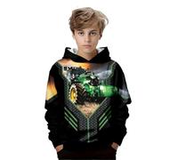 HIMKSRE Kids Novelty 3D Printed Sweatshirt Girl Boy Tractor Pullover Hoodies for 6-15 Years(S35LM4480,120)