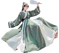 HIMKSRE Women's Retro Ancient Chinese Style Traditional Costume Hanfu Dresses Tang Suit Ladies Skirt Cosplay Kung Fu Kimono(B-green,XL)