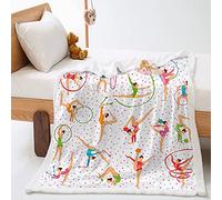 Himlaya Fleece Throw Blanket for Adult Children, 3D Printed Warm Polyester Bedding Cozy Wrinkle Resistant Soft Bed Blanket All Season for Bed Couch (Rhythmic gymnastics,120x90cm)