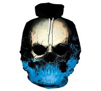Himlaya Hoodie Men Women Unisex Hooded Pullover with Pockets S-6XL Autumn Winter Creative Funny 3D Skull Printed Long Sleeve Drawstring Lightweight Hoodie Pullover (Skull Printing 7,6XL)