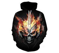Himlaya Hoodie Men Women Unisex Hooded Pullover with Pockets S-6XL Autumn Winter Creative Funny 3D Skull Printed Long Sleeve Drawstring Lightweight Hoodie Pullover (Skull Printing 5,XL)