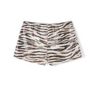 Himllauen Womens Zebra Print Sequin Shorts Low Waist Casual Summer Hot Short Women’s Daily Summer Short Pants