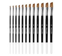 Himmlfel angular paint brush set, 12 pcs angular paint brushes for painting details, lines, leaves and more, for acrylic, watercolour, oil and gouache painting, brushes for artists and beginners