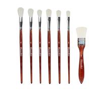 Himmlfel Blending Painting Brushes, 7 pcs Premium Goat Hair Brush Set | Goat Hair Brush for Acrylic, Watercolor, Gouache Paint,Versatile Gilding Brushes for Crafts,Ceramic,Pottery Paint,Gold Leaf