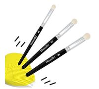 Himmlfel Dry brush Set,3 Size Dry Brush Miniature Painting,Professional Dry Brushes for Citadel Game Model,Large Medium Detailed Model,Warhammer,Hobby Art Paint Brushes for Artist and Beginner (Black)