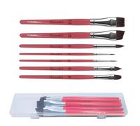 Himmlfel Face Paint Brushes, 7 Pcs Facing Paint Brushes for Acrylic Watercolour Oil Gouache, Artist Painting brush for Halloween, Cosplay, Nail Art, Face, Rock, Tempera Painting (Hot Pink)