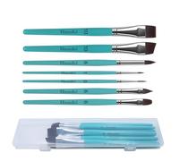 Himmlfel Face Paint Brushes, 7 Pcs Facing Paint Brushes for Acrylic Watercolour Oil Gouache, Artist Painting brush for Halloween, Cosplay, Nail Art, Face, Rock, Tempera Painting (Lake Blue)