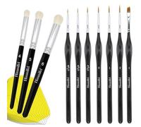 Himmlfel Miniature Paint Brush Drybrush,10 Pcs Fine Detail Brush Dry Brush | Model Paint Brushes Dry Brushes for Acrylic, Watercolour, Gouache, Warhammer 40k, Fine Detailing, Miniature,Citadel, Figurine