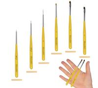 Himmlfel Miniature Paint Brushes，6 PCS Professional Fine Model Painting Brush， Detail Paintbrush for Warhammer 40k,Tamiya，Citadel Game Models，Detailing Modelling，Figure，Castles，Complex Terrain