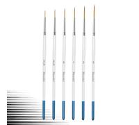 Himmlfel Rigger Brush Set, 6 Pcs Rigger Brushes for Painting Fine Long Lines, Thin Lines, Blades of Grass, Hair and More. Paint Brushes for Acrylic, Watercolour, Oil and Gouache Painting