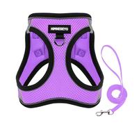 HIMNESEYO No Pull Dog Harness and Leash,Reflective Breathable Lightweight Easy to Put on and Take Off with Safety Buckle for Small Medium Dogs Cats (Light Purple,S)
