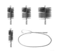 himney Sweep Kit Stove Pipe Brush Set for Wood Burner Maintenance, 4 Sizes 30mm to 150mm with 1m Handle, Heavy Duty Carbon Steel Wire Scrubber for Flue Cleanin