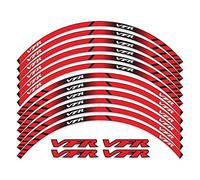 HIMNIL Motorcycle 17 Inch Tire Waterproof Wheel Stickers Reflective Stripe Decals For VFR VFR750 VFR800 VFR1200 VFR1200F Rim Decals (Color : Rosso)