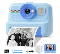 HiMont Kids Camera Instant Print, 1080P Instant Print Camera for Kids with 32GB Card & 3 Rolls Paper, Selfie Digital Camara, Funny Toys Gifts for Boys & Girls Age 3-12 (Blue)
