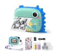 HiMont Kids Camera Instant Print, Digital Camera for Kids with No Ink Print Paper & 32G TF Card, Selfie Video Camera with Color Pens for DIY, Fun Gift