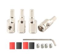 HIMOZEAN Camper Car Audio Amplifier Amps Input Reducer 4GA to 4GA Wire Power/Ground Gauge Adapter Nickel Plated Brass Cable Terminal Connectors 4PCS with Dual Wall Heat Shrink Tubing