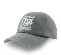 Himozoo Baseball Cap for Men Women Cotton, I Fix Stuff and I Know Things Vintage Dad Hat, Adjustable Stuff Cap for Men Funny (Trucker Hat Lightgrey)