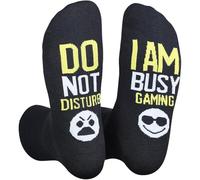 Himozoo Do Not disturb, I am Busy gaming Socks Luxury Cotton Novelty Socks - Perfect Gag Gift or Funny Birthday Present Idea (Yellow-Busing Gaming)