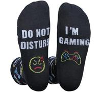 Himozoo Do Not disturb, I'M GAMING Socks Luxury Cotton Novelty Socks - Perfect Gag Gift or Funny Birthday Present Idea Chiristmas Gifts, Funny Mid Calf Socks For Game Lovers Men Women (Black01)
