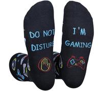 Himozoo Do Not disturb, I'M GAMING Socks Luxury Cotton Novelty Socks - Perfect Gag Gift or Funny Birthday Present Idea Chiristmas Gifts, Funny Mid Calf Socks For Game Lovers Men Women (Black02)