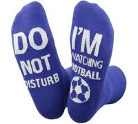 Himozoo Father's Day Gift for Dad from Daughter/Son/Wife Funny Socks, 'Do Not Disturb I'm Watching Football' Printed Socks, (UK, Alpha, One Size, 4XL, Regular, Regular, football-blue1)
