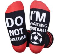 Himozoo Funny Socks, 'Do Not Disturb I'm Watching Football' Stitched, Stocking Fillers for Men Women, Christmas Birthday Fathers Gifts, Novelty Gift Socks For Husband Boyfriend (Db-Red)