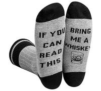 Himozoo Funny Socks If You Can Read This Bring Me Beer Wine Socks Novelty Gifts for Men Women (Grey-bring Me Whiskey)